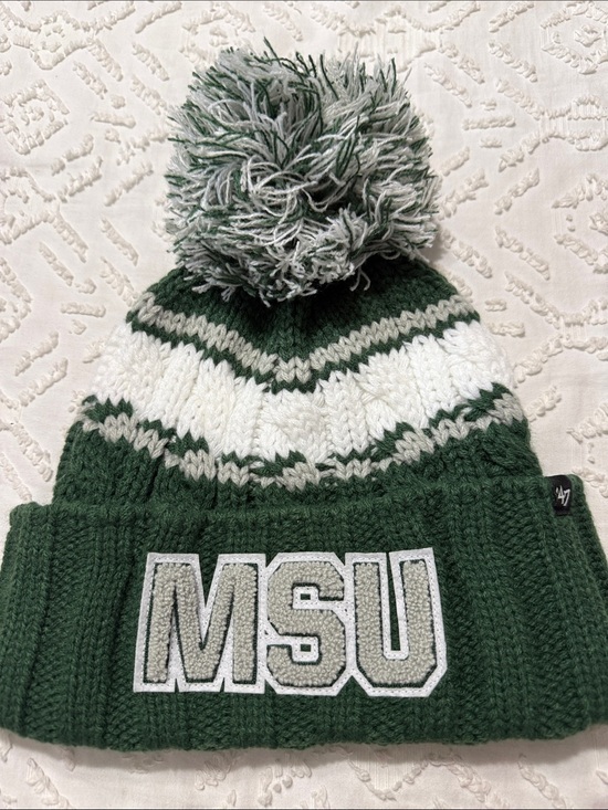 Accessories - 47 Brand Women's Michigan State Spartans Emma Cuffed Knit Pom Beanie NWT